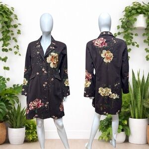 Vintage Paparazzi by BIZ Floral Embroidered Coat